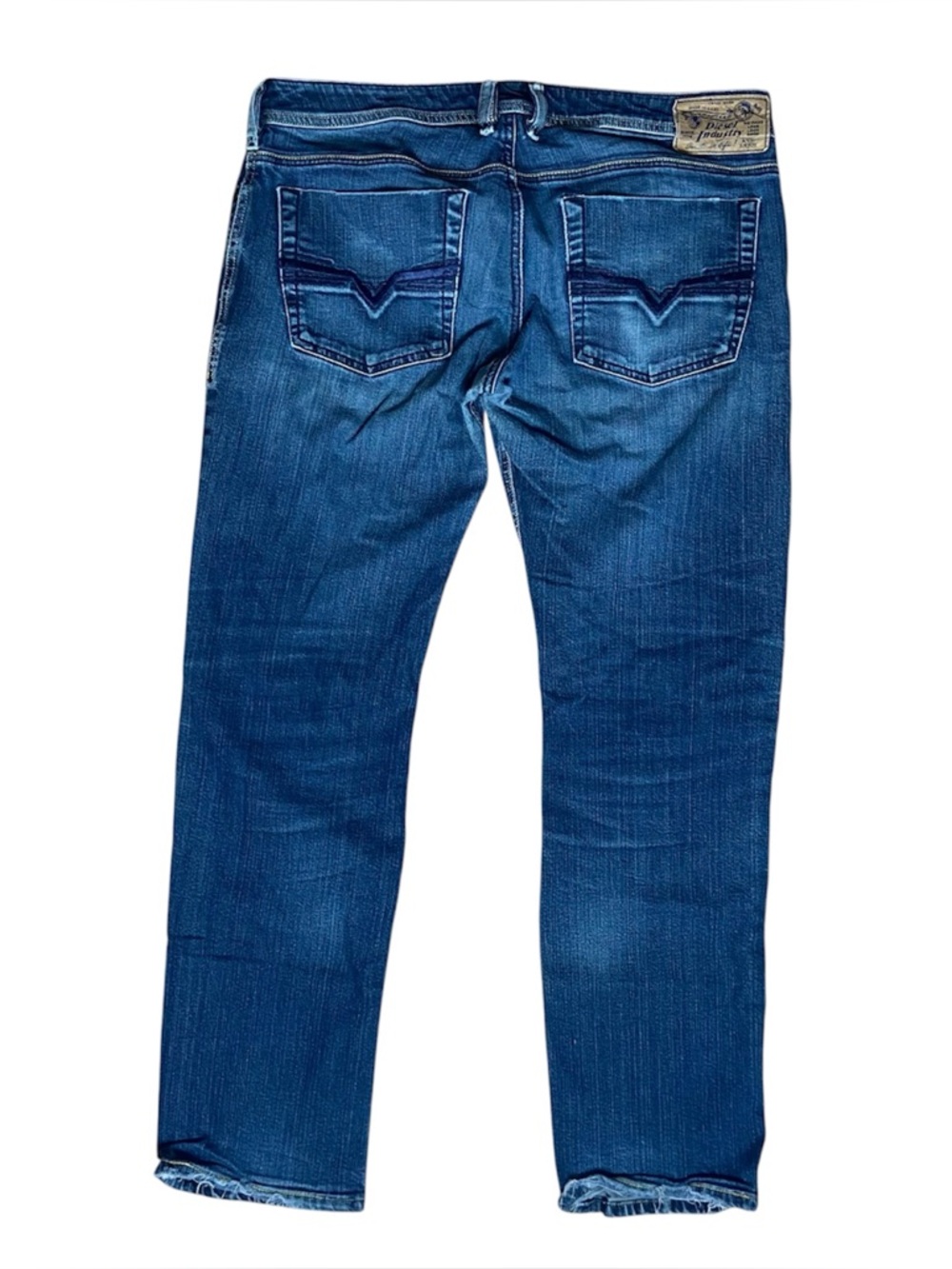 Diesel Zathan Bootcut Jeans Mens 33x32 Blue Distressed Y2K Denim 00882 - Picture 2 of 8